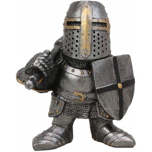 Hand Painted Medieval Black Crusader Knight With Axe Figure 15 cm Realistic Gift 