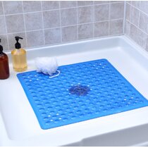 BLUE ZMUM67 BATH SHOWER MAT WATER BUBBLES NEW NON SLIP PVC 
