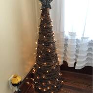 SH Grapevine Creations 20 Tall Grapevine Tree Undecorated w//LED Mini Lights and Rustic Star Tree Topper