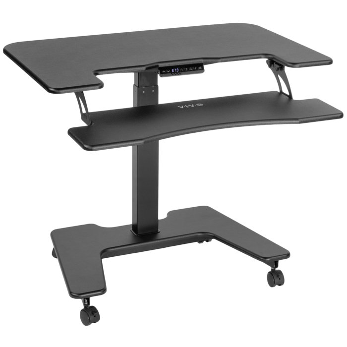 Vivo Electric Mobile Two Platform Height Adjustable Standing Desk