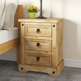 Waxed Pine Bedside Tables Wayfair Co Uk Whipton 3 Drawer Bedside Table