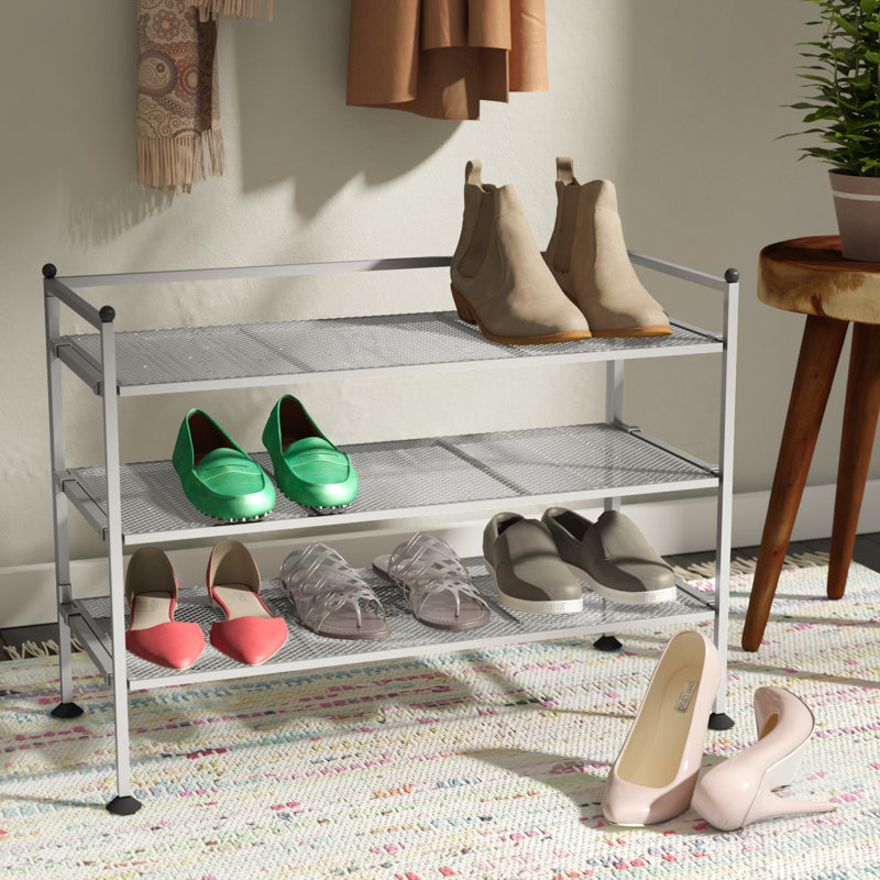 Rebrilliant 3Tier 9 Pair Shoe Rack &amp; Reviews Wayfair