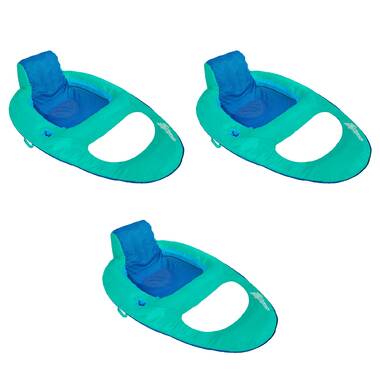 2 Pack Aqua/Lime SwimWays Spring Float Inflatable Recliner Pool Lounger 