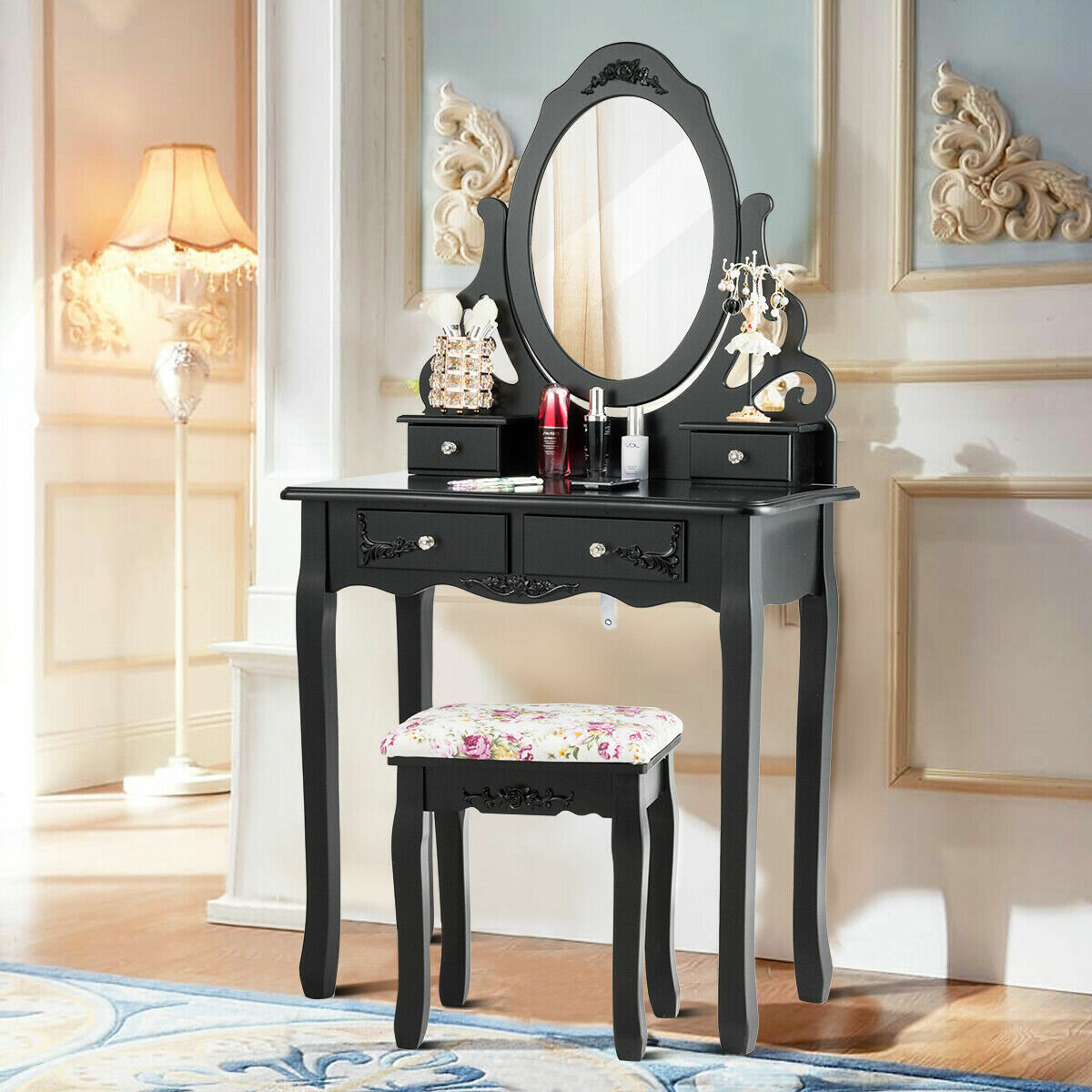 Astoria Grand Marelle Makeup Vanity Set With Mirror Wayfair