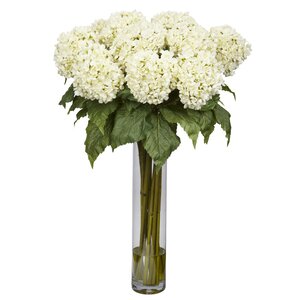 Hydrangea Silk Floral Arrangement in Vase