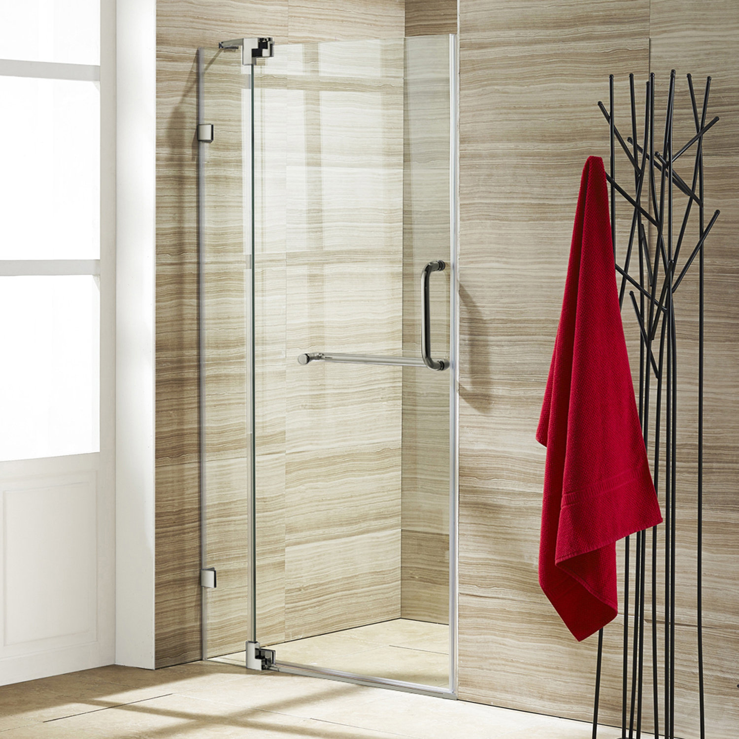 Vigo Pirouette 42 X 72 Pivot Frameless Shower Door Reviews Wayfair