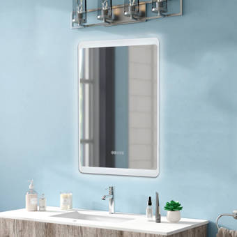 Ivy Bronx Scheffer Modern Contemporary Frameless Lighted Bathroom Vanity Mirror Wayfair