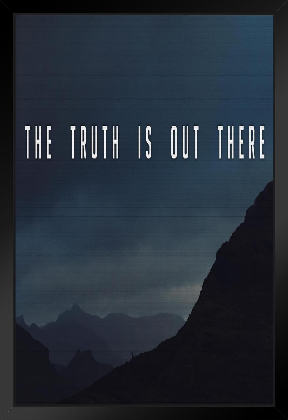 Trinx The Truth Is Out There UFO Aliens TV Show Retro Black Wood Framed ...