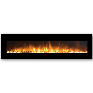 Andres Black Wall Mount Electric Fireplace by Orren Ellis