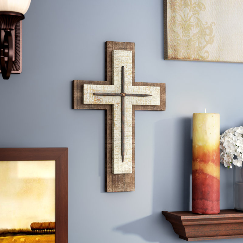 August Grove Weathered Wood Cross Wall Decor Reviews Wayfair