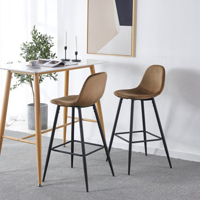 Counter Stools Set Of 2Upholstered Modern Bar Chairs Counter Height Bar Stools With Velvet Back Accent Dining Stools Chairs For Kitchen Island Count Counter Stools Set Of 2Upholstered Modern Bar Chairs Counter Height Bar Stools With Velvet Back Accent Dining Stools Chairs For Kitchen Island Count