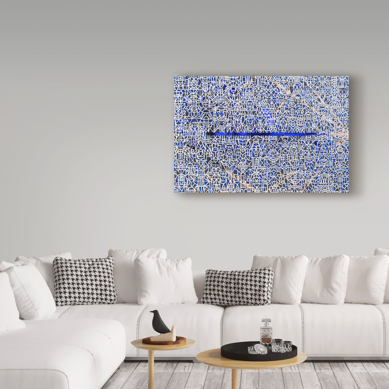 Trademark Art The Thin Blue Line Acrylic Painting Print On