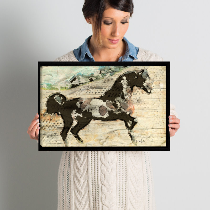 Ivy Bronx Wild Horse Framed Painting Print On Wrapped Canvas Wayfair