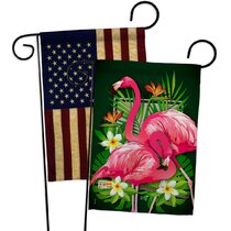 Details about   Cartoon flamingo Garden Flag House Banner Linen Yard Banner 12x18"
