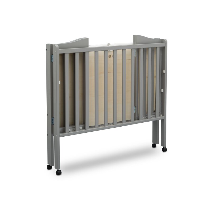 grey portable crib