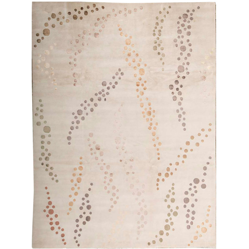 Bokara Rug Co Inc Himalayan Polka Dots Hand Knotted Wool Beige Area Rug Wayfair