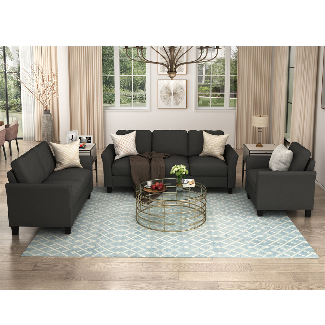 Red Barrel Studio® 3 Piece Living Room Set | Wayfair