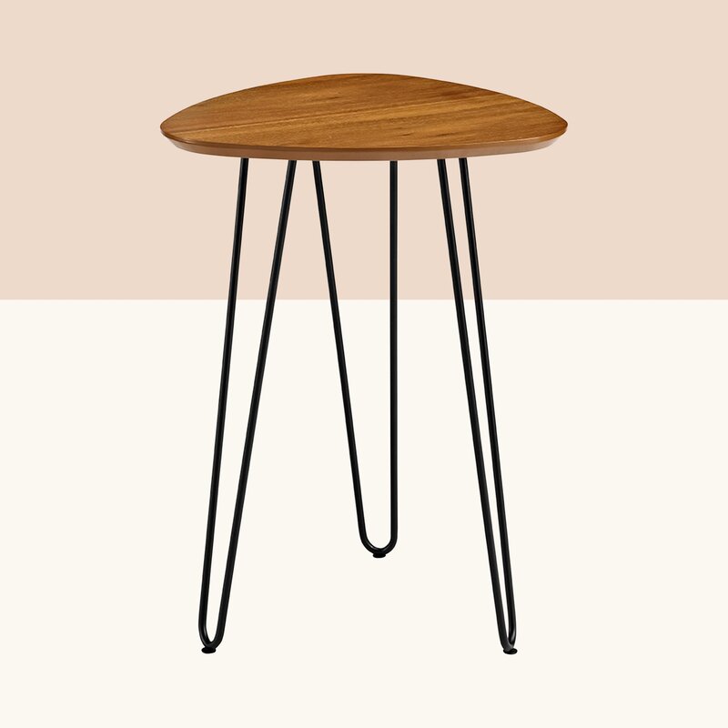 wood hairpin end table