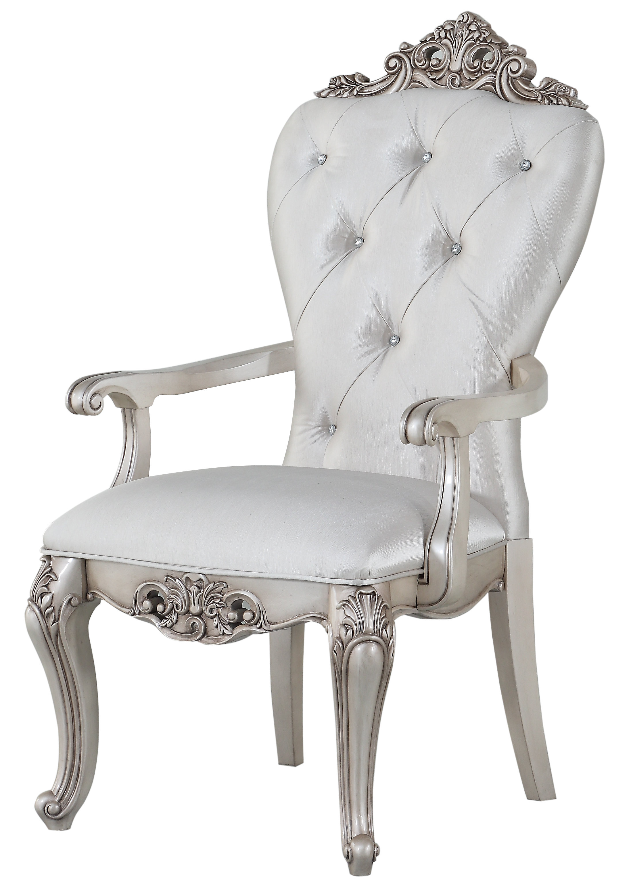 Astoria Grand Hollen Tufted Fabric Arm Chair In White Wayfair