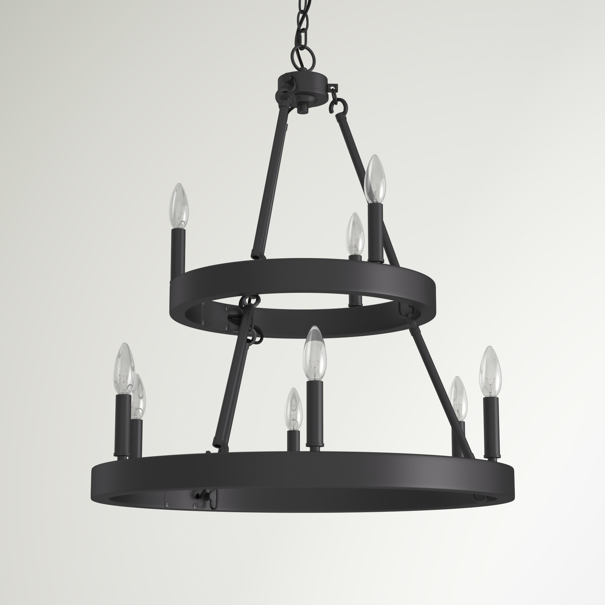 Sand & Stable Emmalynn 9 - Light Dimmable Wagon Wheel Chandelier | Wayfair