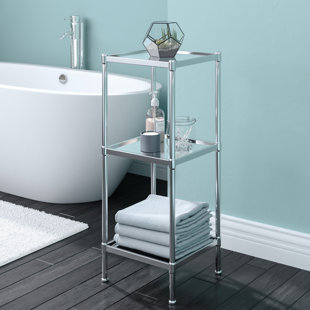 Free Standing Bathroom Shelving You Ll Love Wayfair Cardoso Glacier 13 25 W X 33 75 H Bathroom Shelf