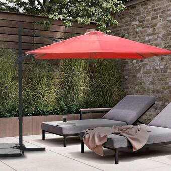 Arlmont Co Red 9 Cantilever Square Umbrella Reviews Wayfair Ca