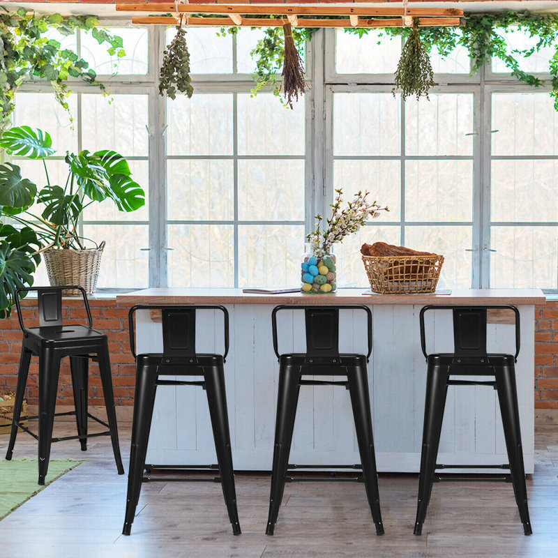 Williston Forge Monserrat Set Of 4 Low Back Metal Counter Stool 24 Seat Height Industrial Bar Stools Gun Reviews Wayfair Buy kitchen bar stools stools and get the best deals at the lowest prices on ebay!