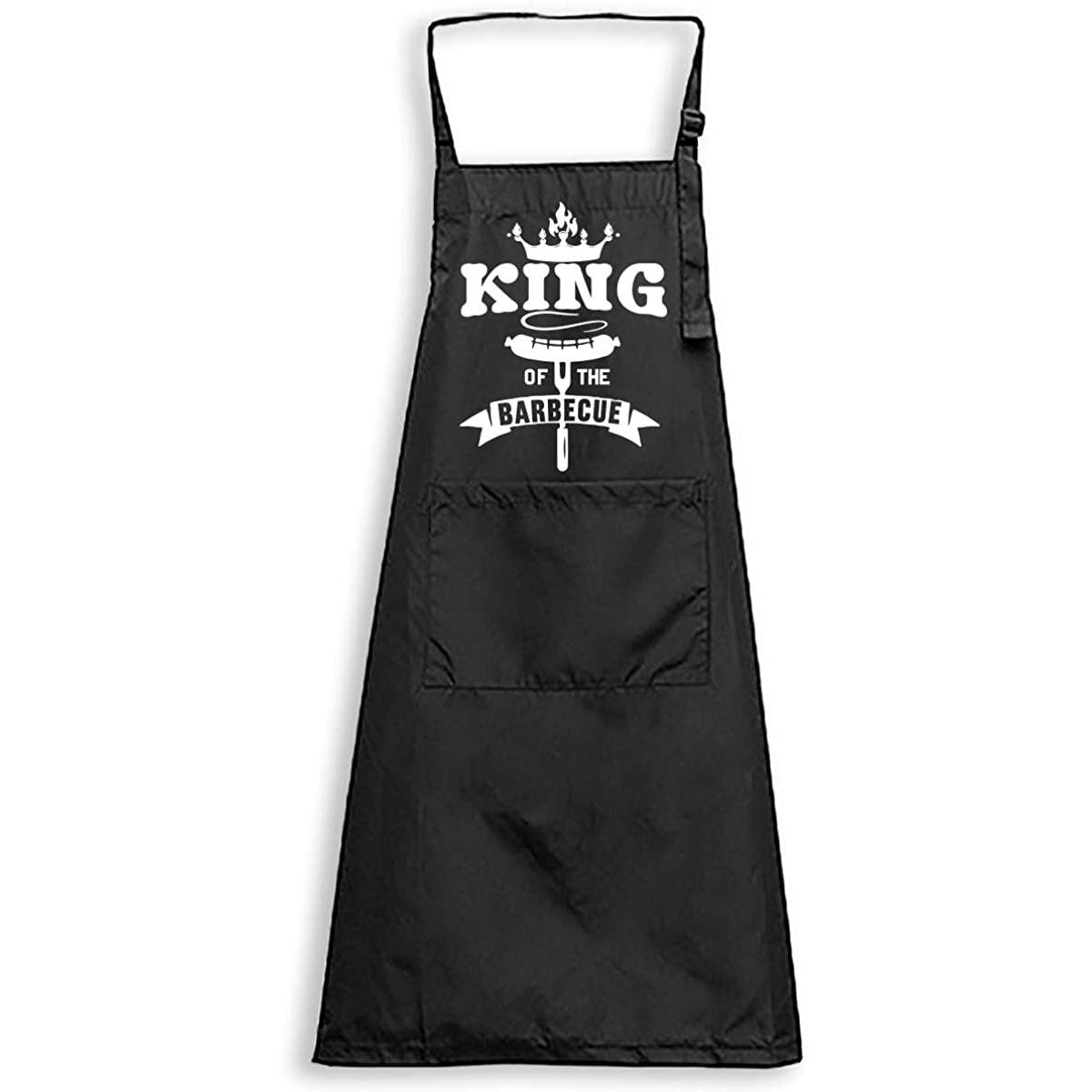 King of the Grill Barbecue Apron Funny Gift for Guys Fits Large Men 