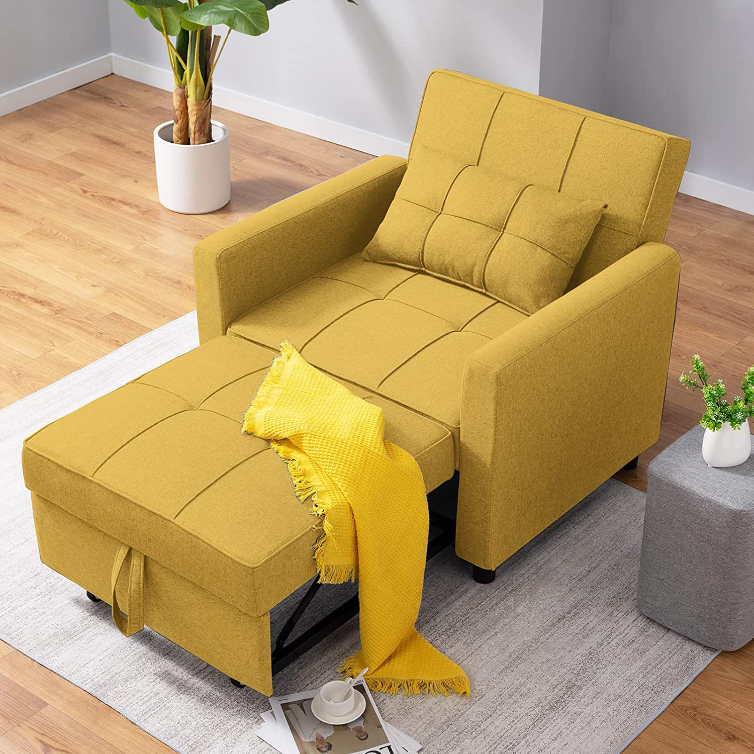 Ebern Designs Culliton Twin 36.4'' Wide Sewn Pillow Back Futon Chair