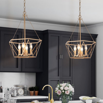 4 - Light Lantern Geometric Chandelier