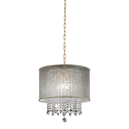 Endon Moccas pendant shade only 60W Antique brass effect plate & clear acrylic 