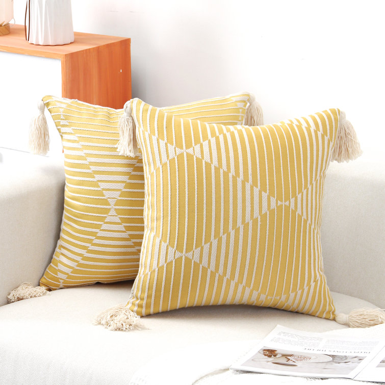wayfair yellow throw pillows