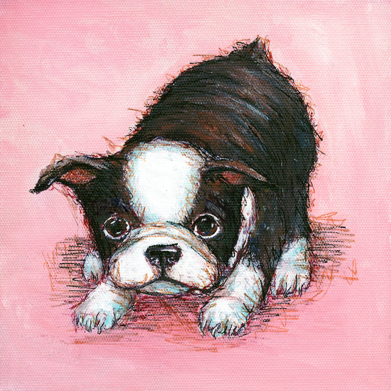 puppy canvas art