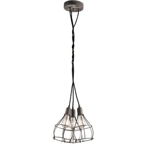Industrial Cage 3-Light Cluster Pendant