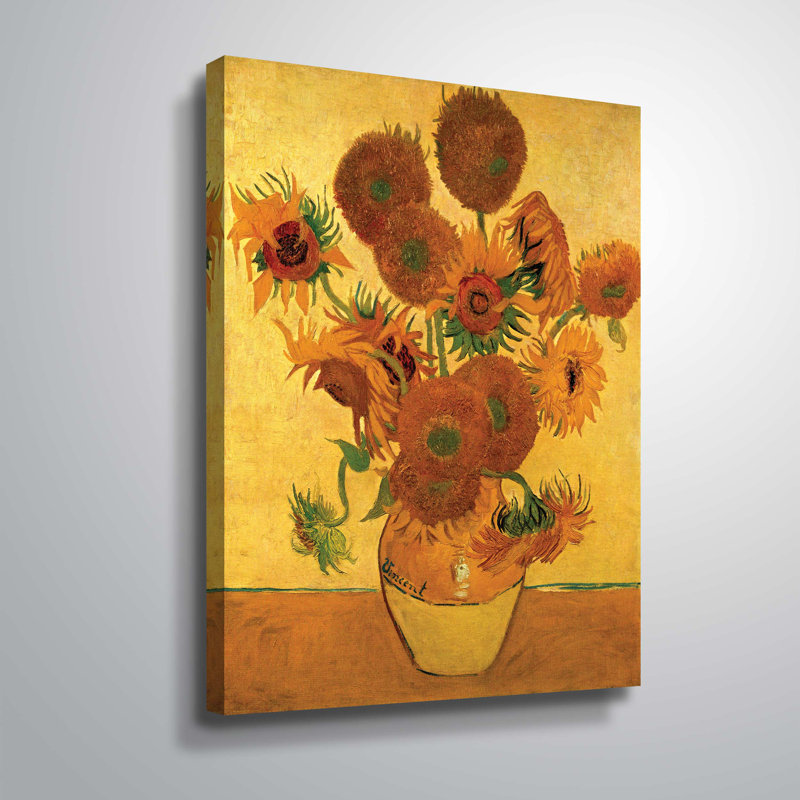 Vault W Artwork Vase With Fifteen Sunflowers By Vincent Van Gogh