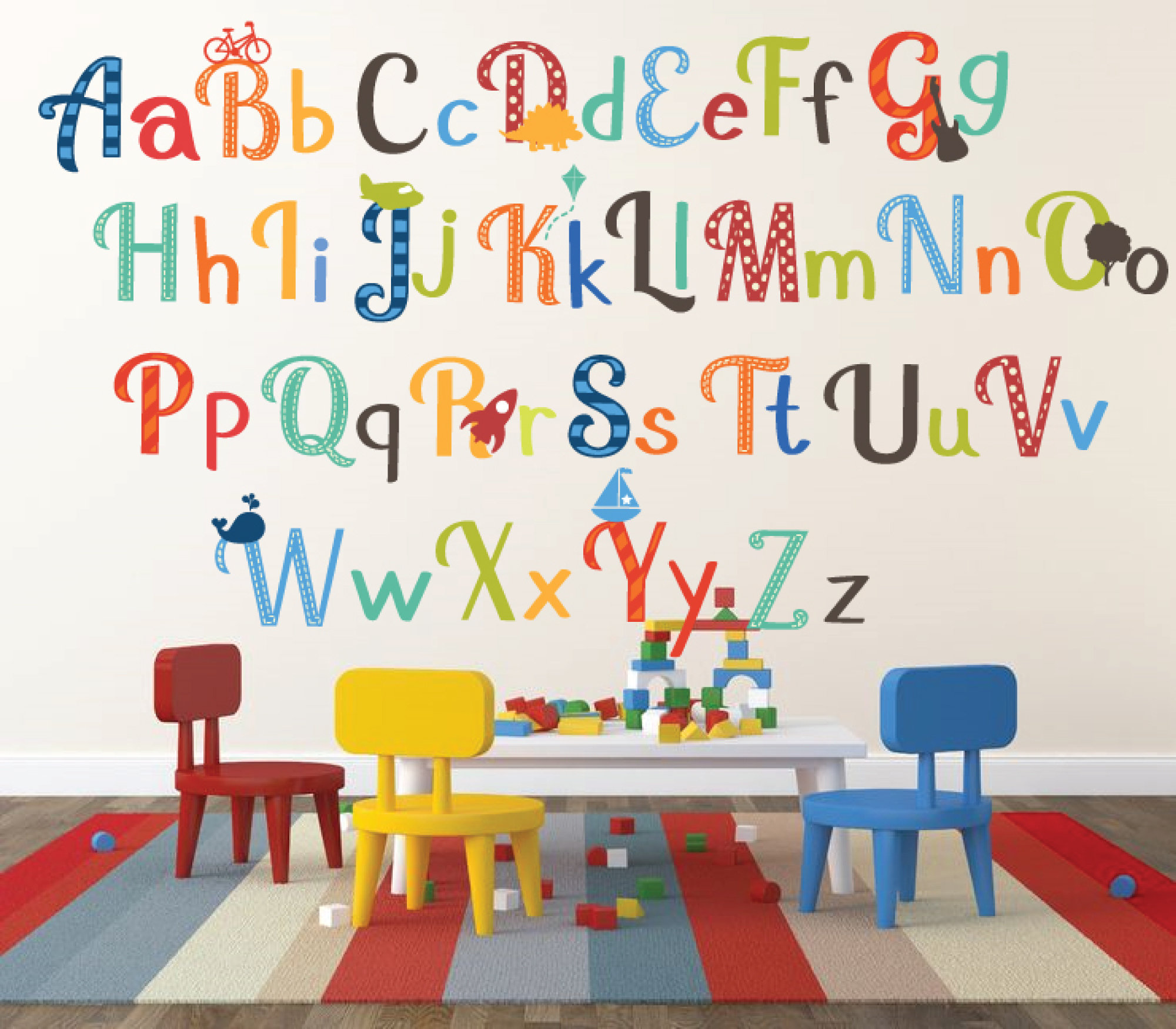 Hipple Alphabet Wall Decal Hipple Alphabet Wall Decal