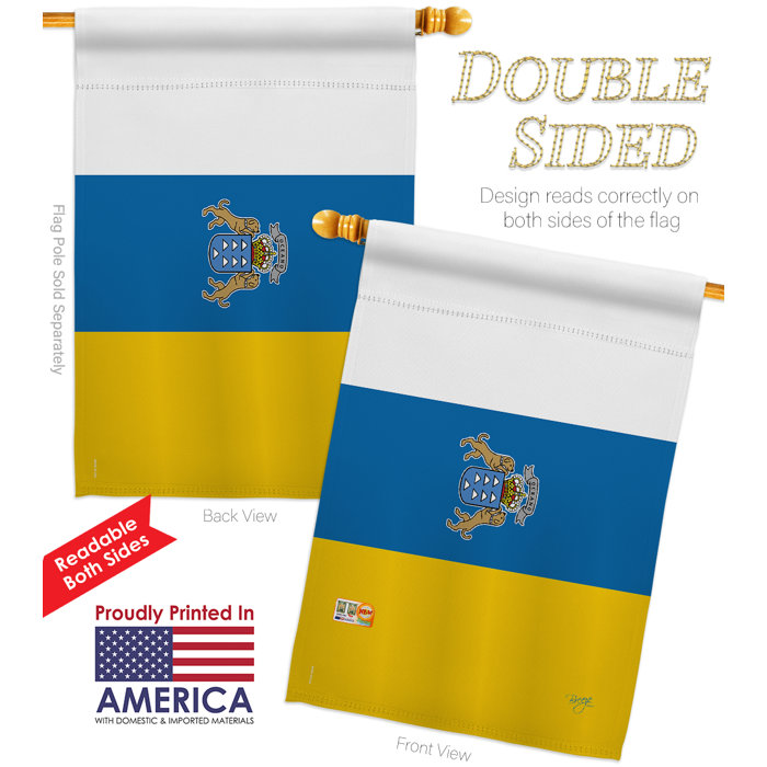 Breeze Decor Canary Islands Flags Of The World Nationality Impressions Decorative Vertical 28 X 40 Double Sided House Flag Set Pole Bracket Hardware Wayfair