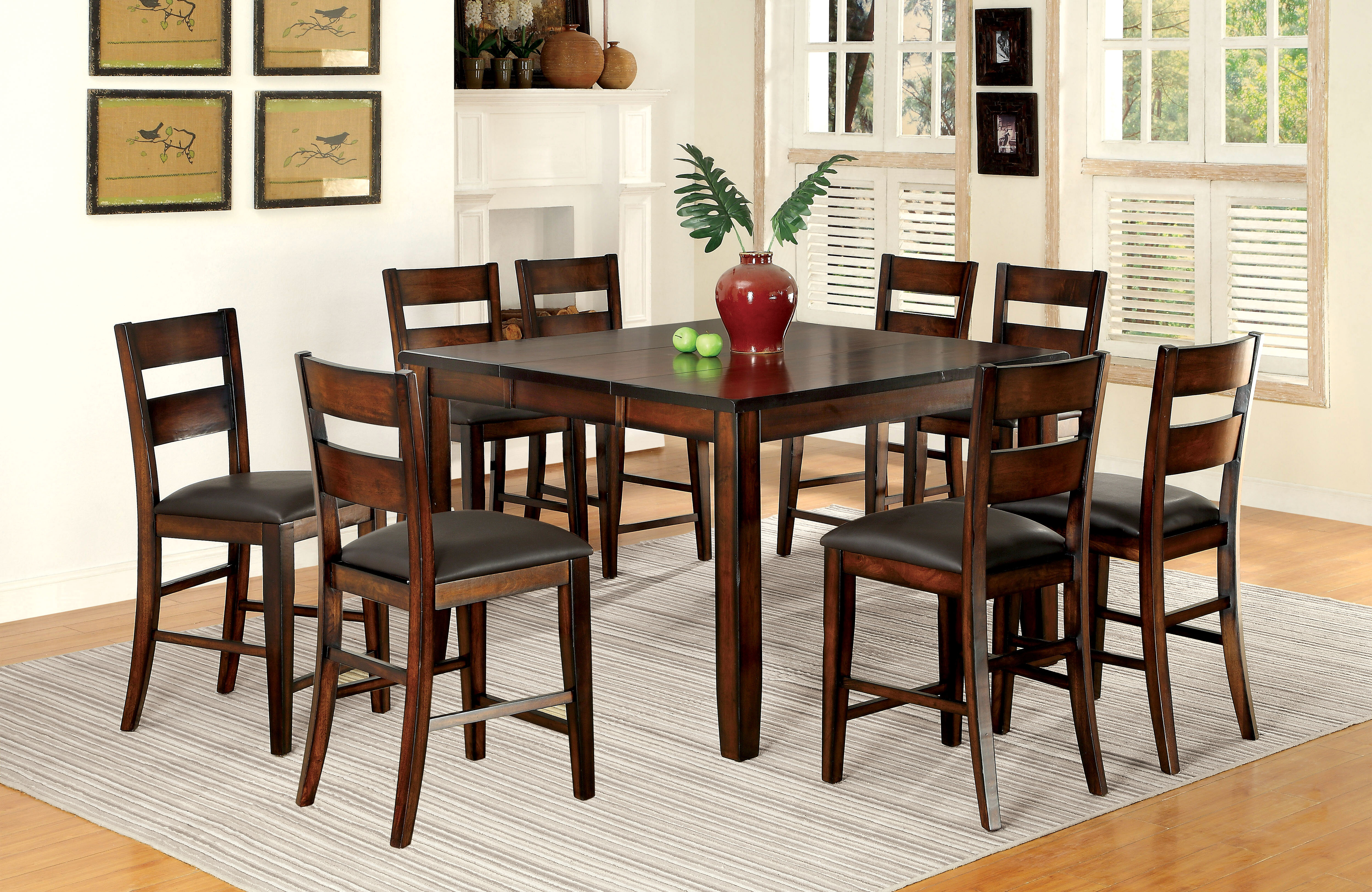 9 piece solid wood dining set