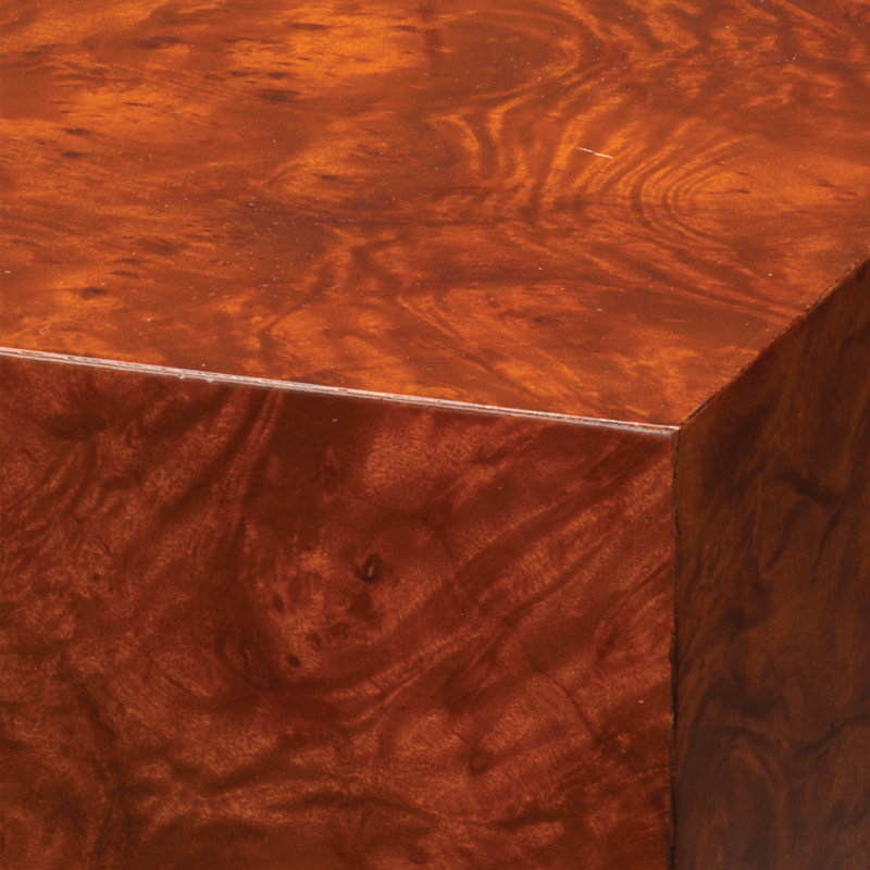 Jamie Young Company Seville Side Table In Red Ash Burl Wood Veneer End Table Wayfair