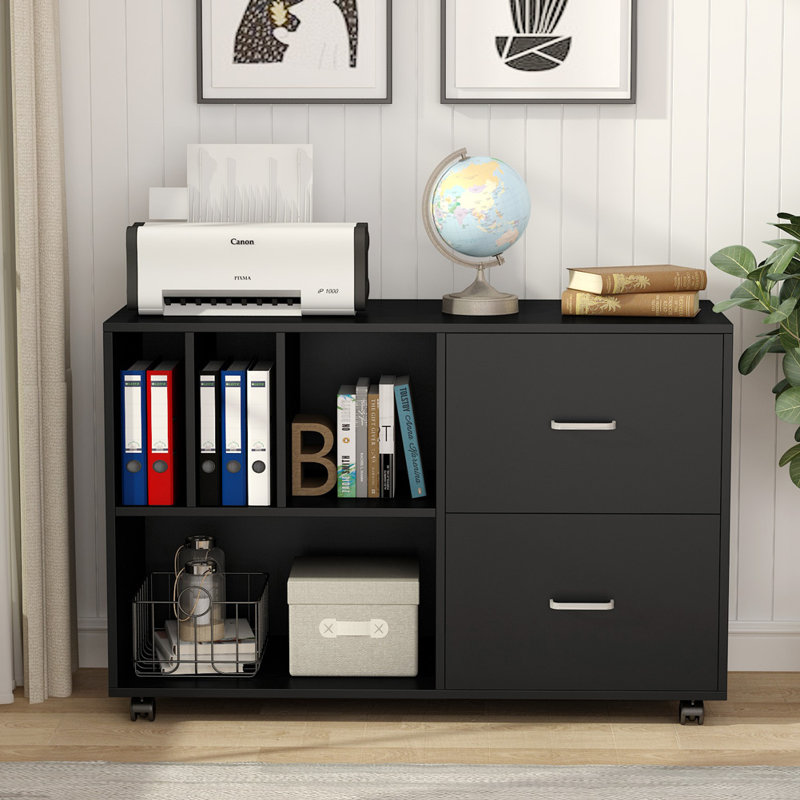 Inbox Zero 40 Inch 2 Drawer Lateral Mobile File Cabinet ...