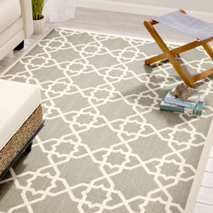 Review Ceri Grey/Beige Indoor/Outdoor Area Rug by Beachcrest Home