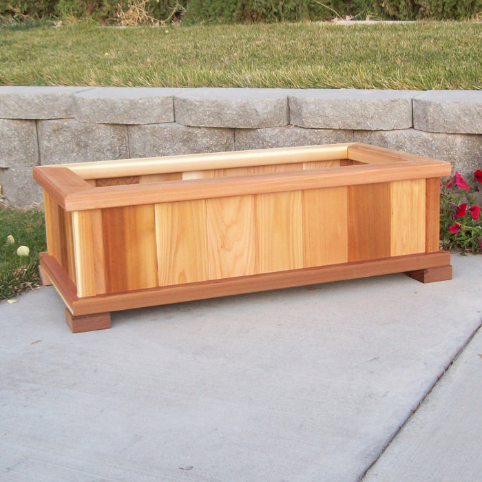 August Grove Bunceton Cedar Planter Box Reviews Wayfair Ca