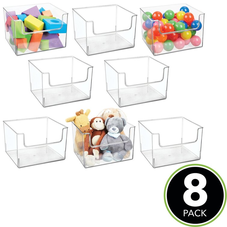 Clear 10" W 8 Pack mDesign Open Front Plastic Storage Bin for Cube Furniture