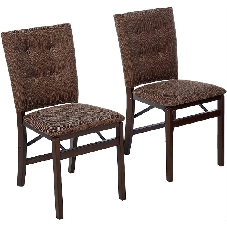 shengshigood Fabric Padded Stackable Folding Chair Set of 2