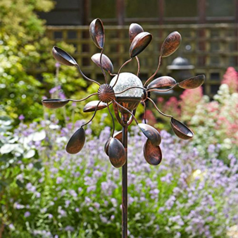Sol 72 Outdoor Halvorson Light Up Gemini Wind Spinners Solar