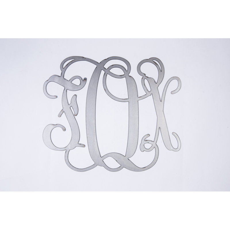 Charlton Home Metal Fancy 3 Letter Monogram Wall Decor Wayfair