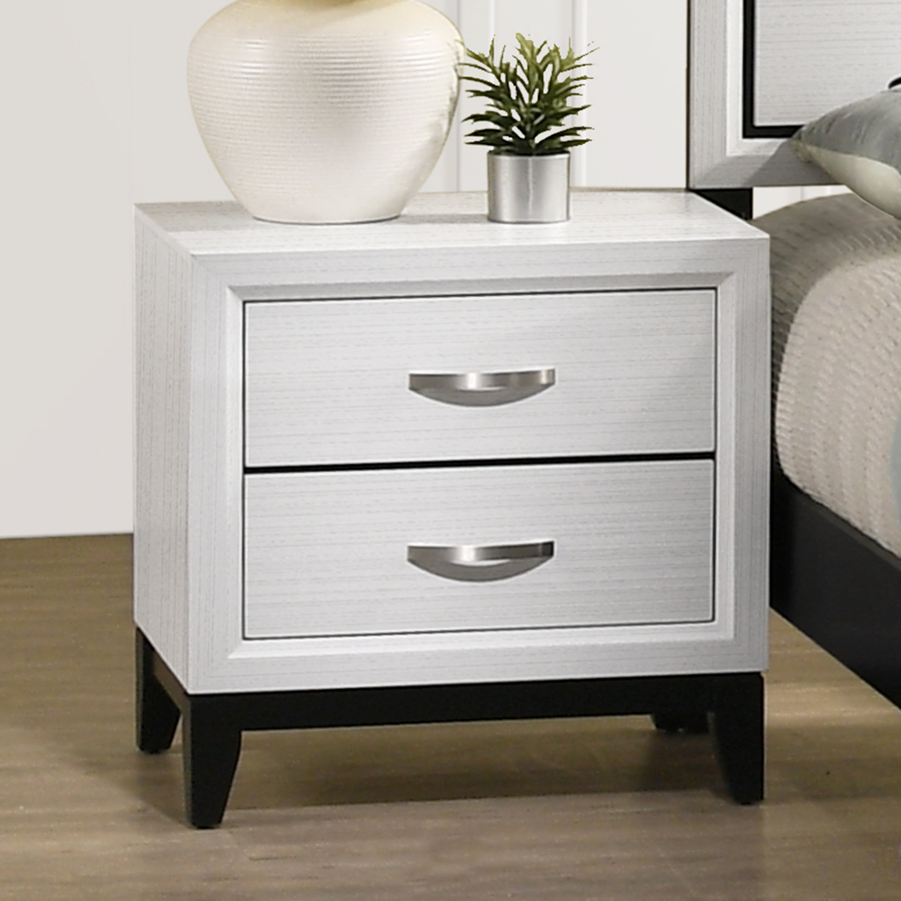Latitude Run 2 Drawer Nightstand In White Reviews Wayfair