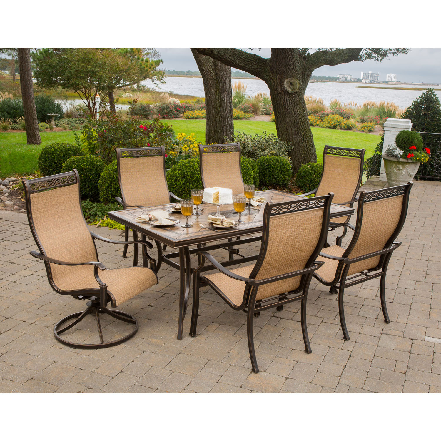 Three Posts Lauritsen 7 Piece Outdoor Dining Set Reviews Wayfair