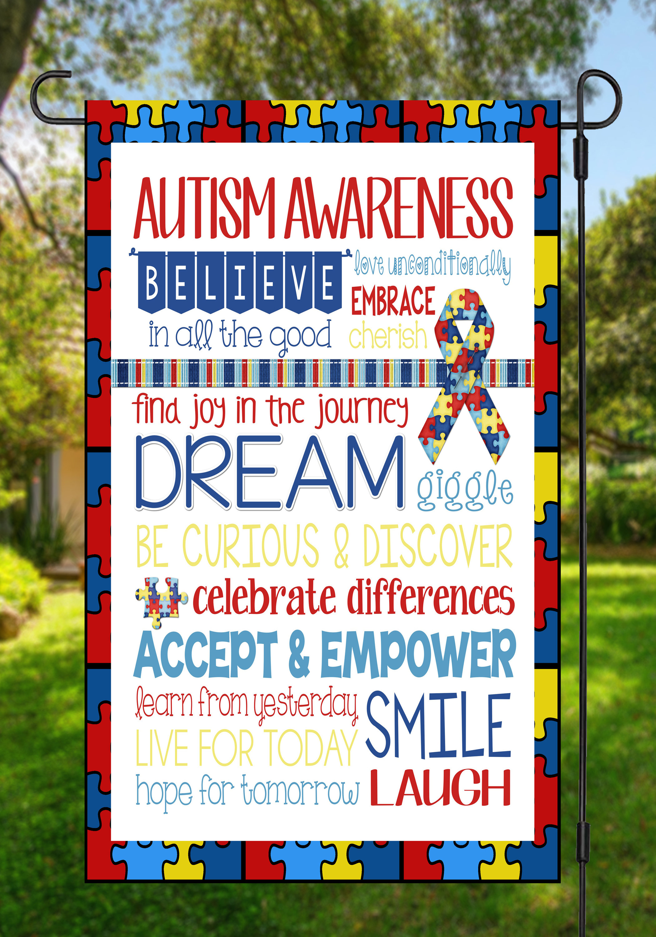 Details about   Support Autism Day Garden Flag Awareness Decorative Small Gift Yard House Banner