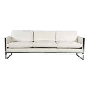 Yunior Mid Century Modern Leather Sofa by Orren Ellis Read Reviews